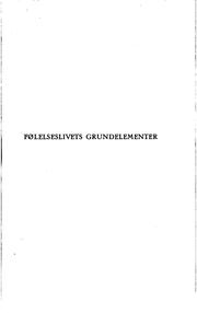 Følelseslivets grundelementer by Jørgensen, Carl