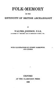 Cover of: Folk-memory by Walter Johnson