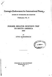 Cover of: Former Senator Burton's trip to South America