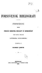 Cover of: Fornsvensk bibliografi--Supplement II