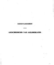 Cover of: Gedenkwaardigheden uit de geschiedenis van Gelderland