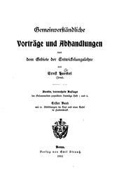 Cover of: Gemeinverständliche vorträge und abhandlungen aus dem gebiete der entwickelungslehre von Ernst Haeckel ... by Ernst Haeckel