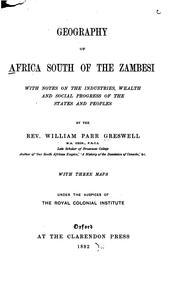 Cover of: Geography of Africa south of the Zambesi by William Henry Parr Greswell