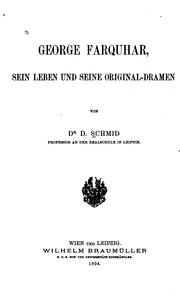 Cover of: George Farquhar, sein leben und seine original-dramen