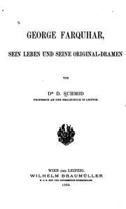 Cover of: George Farquhar, sein leben und seine original-dramen by David Schmid