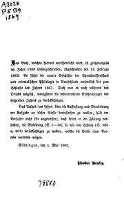 Cover of: Geschichte der sprachurssenschaft und orientalischen philologie in Deutschland seit dem anfange des 19. jahrhunderts, mit einem rückblick auf die früheren zeiten. by Theodor Benfey