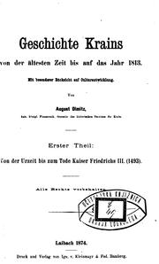 Cover of: Geschichte Krains von der ältesten zeit bis auf das jahr 1813. by August Dimitz