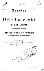 Cover of: Gesetze über das urheberrecht in allen ländern by Georg Hedeler