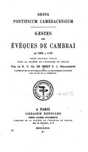 Cover of: Gesta pontificum camercensium.