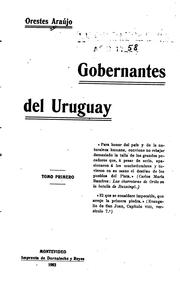 Cover of: Gobernantes del Uruguay ...