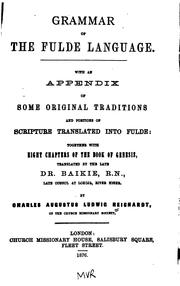 Grammar of the Fulde language by Charles Augustus Ludwig Reichardt