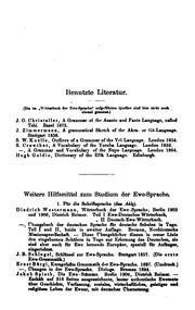 Cover of: Grammatik der ewe-sprache by Diedrich Westermann