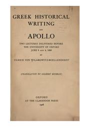 Cover of: Greek historial writing, and Apollo