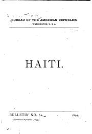 Cover of: Haiti a handbook. by International bureau of the American republics, Washington, D.C