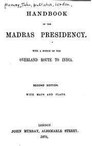 Cover of: Handbook of the Madras Presidency. by Murray, John, publisher, London