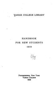 Cover of: Handbook for students, 1915- by Vassar college. Library.