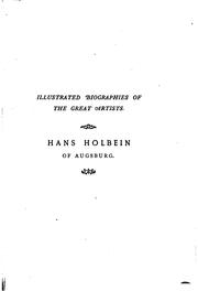 Hans Holbein, from "Holbein und seine zeit," by Alfred Friedrich Gottfried Albert Woltmann