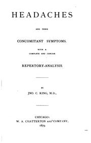 Cover of: Headaches and their concomitant symptoms.