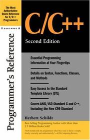 Cover of: C/C++ programmerʼs reference by Herbert Schildt