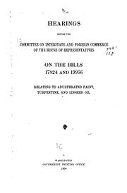 Cover of: Hearings before the Committee on Interstate and Foreign Commerce of the House of Representatives, on the bills relating to safety appliances and accidents. [March 19, 1908].