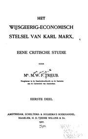 Cover of: Het wijsgeerig-economisch stelsel van Karl Marx. by Marie Willem Frederik Treub