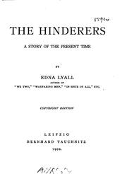 Cover of: hinderers | Edna Lyall