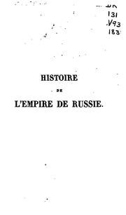 Cover of: Histoire de l'empire de Russie by Voltaire