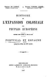 Histoire de l'expansion coloniale des peuples européens by Charles de Lannoy