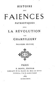 Cover of: Histoire des faïences patriotiques sous la révolution