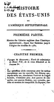 Cover of: Histoire des États-Unis de l'Amérique Septentrionale.