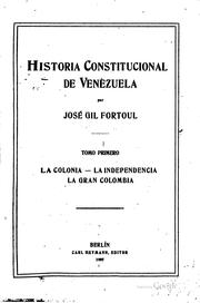 Cover of: Historia constitucional de Venezuela by José Gil Fortoul