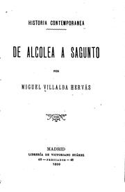 Cover of: Historia contemporánea: De Alcolea á Sagunto.