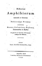Cover of: Historiae amphibiorum naturalis et literariae fasciculus primus[-secundus] ...