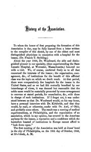 Cover of: History of the Association of Medical Superintendents of American Institutions for the Insane by Association of Medical Superintendents of American Institutions for the Insane.