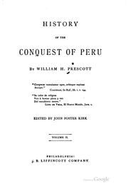 Cover of: History of the conquest of Peru