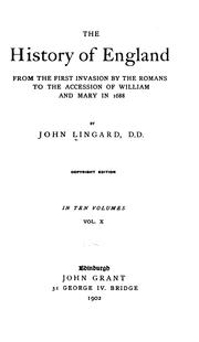 Cover of: history of England | Lingard, John
