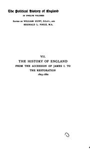 Cover of: The history of England fron th accession of James I. to the restoration (1603-1660) by F. C. Montague