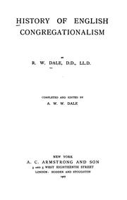 History of English Congregationalism by Robert William Dale