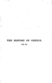 Cover of: The history of Greece by Ernst Curtius