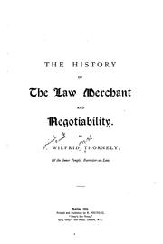 Cover of: history of the law merchant and negotiability.