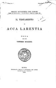 Cover of: Il testamento di Acca Larentia: nota del socio Vittorio Scialoja.