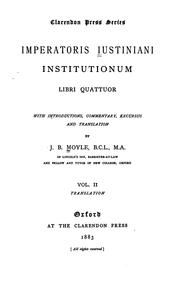 Cover of: Imperatoris Iustiniani Institutionum libri quattuor