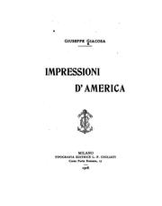Cover of: Impressioni d'America.