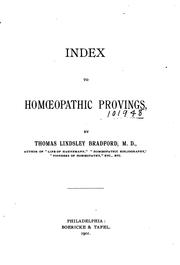 Cover of: Index to homoeopathic provings
