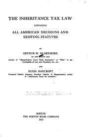 Cover of: inheritance tax law, containing all American decisions and existing statutes