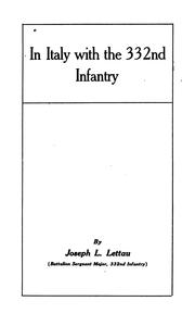 Cover of: In Italy with the 332nd Infantry by Joseph L. Lettau