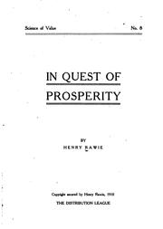 Cover of: In quest of prosperity