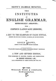 Cover of: Brown's grammar improved. by Goold Brown, Goold Brown