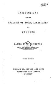 Cover of: Instruction for the analysis of soils