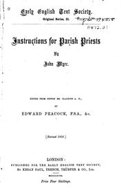 Cover of: Instructions for parish priests.
